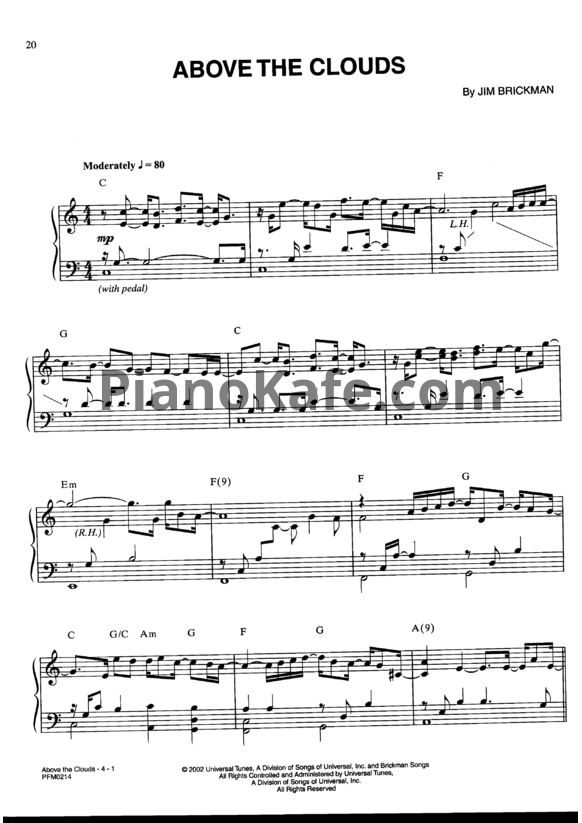 Ноты Jim Brickman - Above the colors - PianoKafe.com