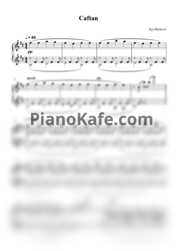 Ноты Ilya Beshevli - Caftan - PianoKafe.com