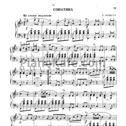 Ноты Я. Ваньгал - Сонатина