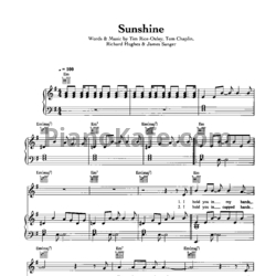 Ноты Keane - Sunshine - предпросмотр