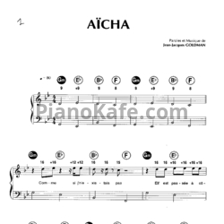 Аиша перевод. Аиша Ноты. Aicha Ноты для фортепиано. Ноты песни Аиша. Ноты Aisha Aisha.