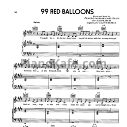 Ноты Nena - 99 red balloons - предпросмотр
