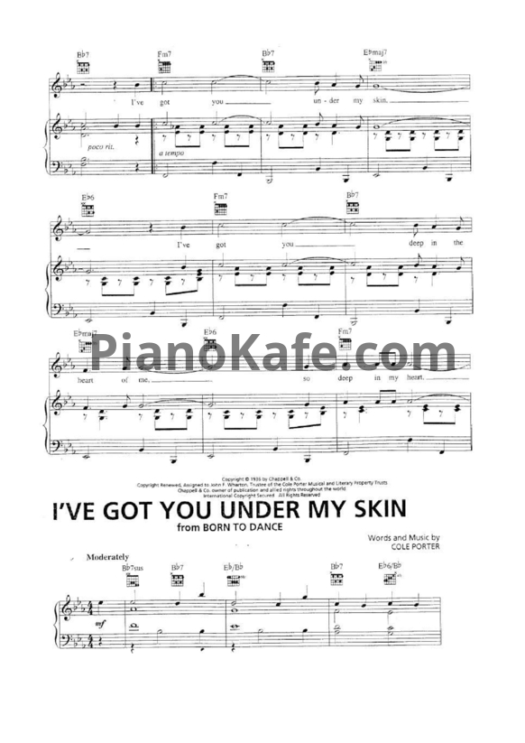 Ноты Frank Sinatra - I’ve got you under my skin - PianoKafe.com