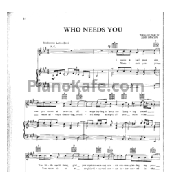 Ноты Queen - Who needs you - предпросмотр