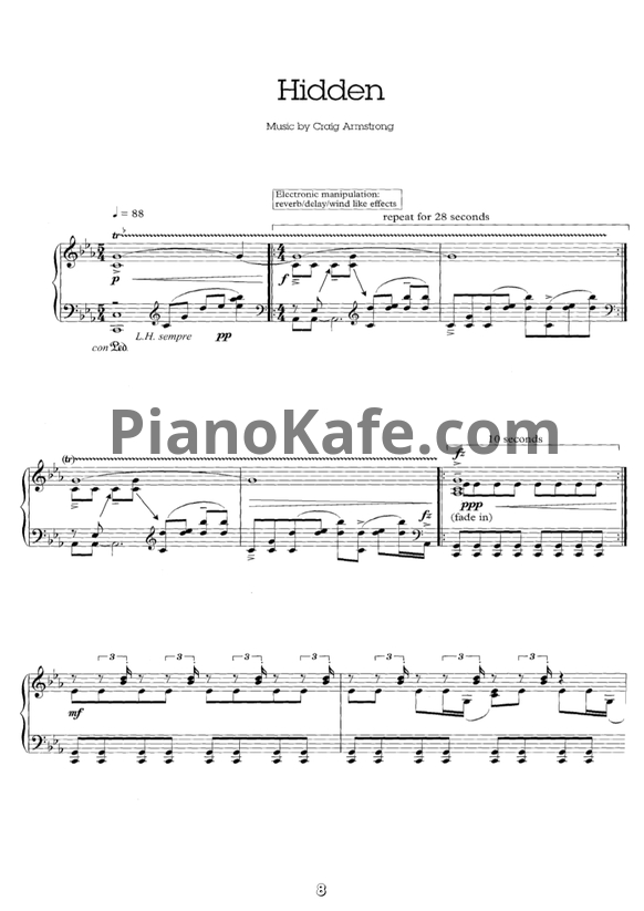 Ноты Craig Armstrong - Hidden - PianoKafe.com