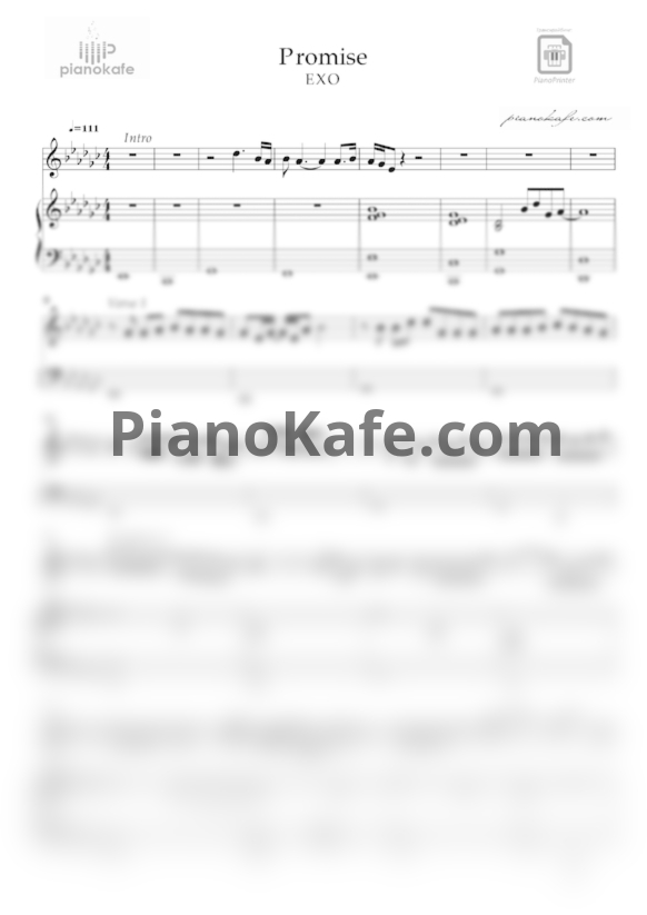 Ноты EXO - Promise - PianoKafe.com