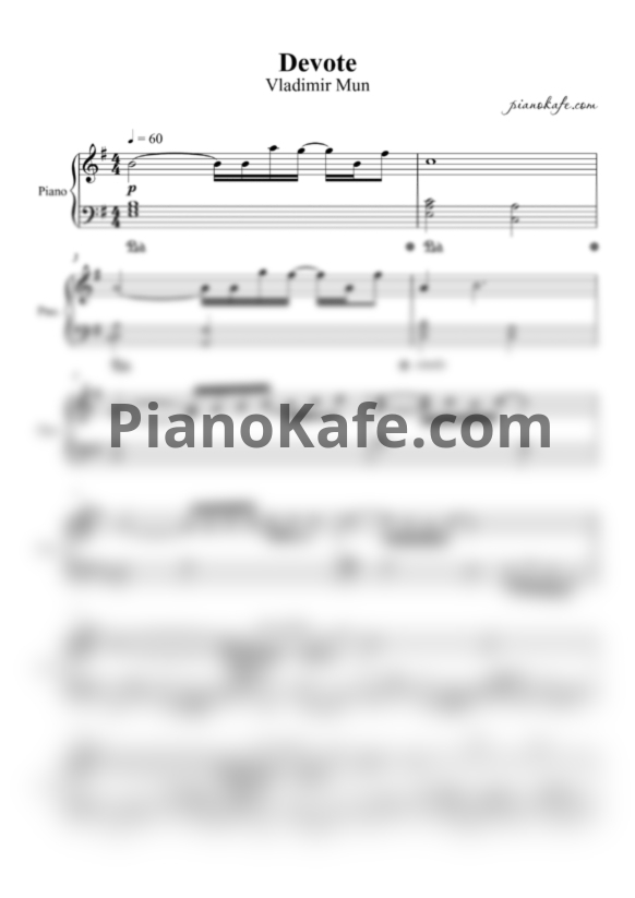 Ноты Vladimir Mun - Devote - PianoKafe.com