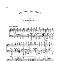 Ноты Луи Моро Готшалк - God save the queen (Op. 41) - предпросмотр