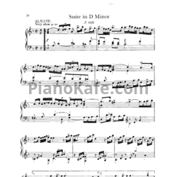 Ноты Генри Пёрселл - Сюита для клавесина № 7 ре минор (Z 668) - предпросмотр