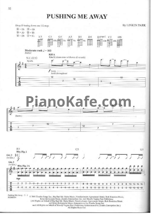 Ноты Linkin Park - Pushing me away (Версия 2) - PianoKafe.com