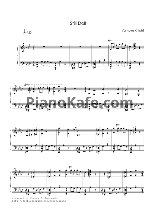 Ноты Kanon Wakeshima - Still doll - PianoKafe.com