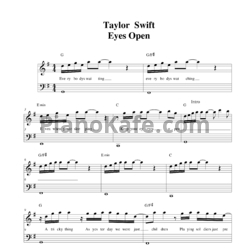 Ноты Taylor Swift - Eyes open - предпросмотр