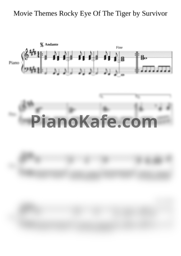 Ноты Survivor - Eye of the tiger (Версия 2) - PianoKafe.com