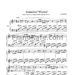 Ноты Ф. Шопен - Андантино на тему песни "Весна" (Op. 74, №2) - предпросмотр