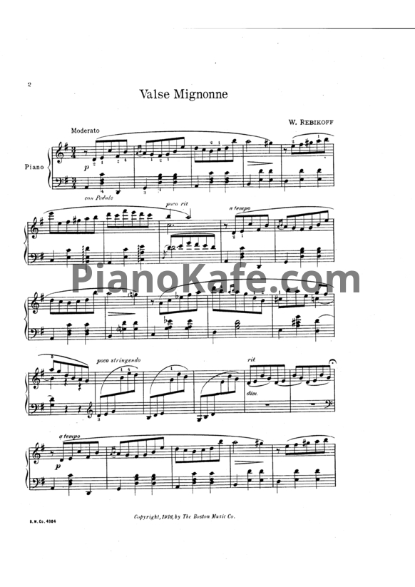 Ноты Владимир Ребиков - 3 пьесы для Фортепиано (Op. 3) - PianoKafe.com