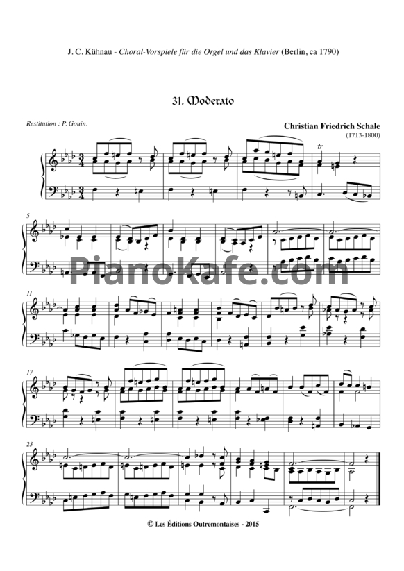 Ноты Кристиан Фридрих Шале - Модерато фа минор - PianoKafe.com
