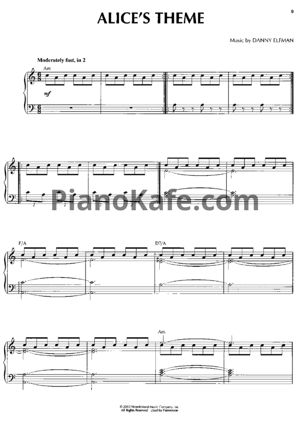 Ноты Danny Elfman, Avril Lavigne - Alice in Wonderland (Книга нот) - PianoKafe.com