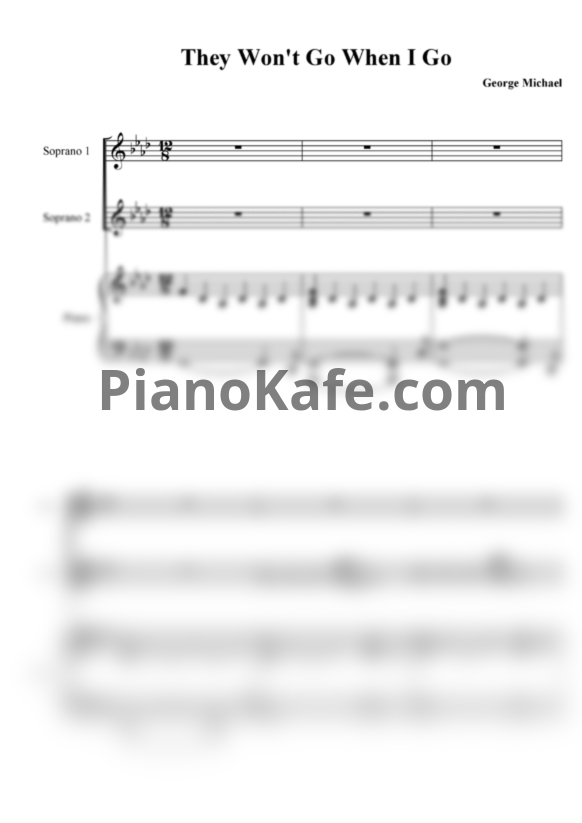 Ноты George Michael - They won't go when I go - PianoKafe.com