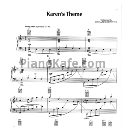 Ноты The Carpenters - Karen's theme - предпросмотр