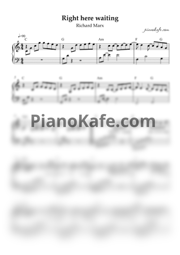 Ноты Richard Marx - Right here waiting for you - PianoKafe.com