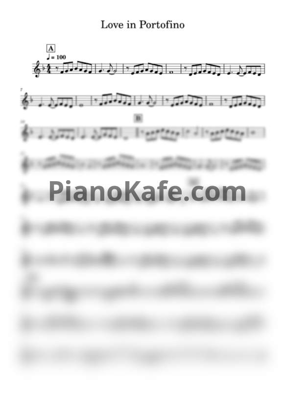 Ноты Andrea Bocelli - Love in Portofino (Переложение для трубы) - PianoKafe.com