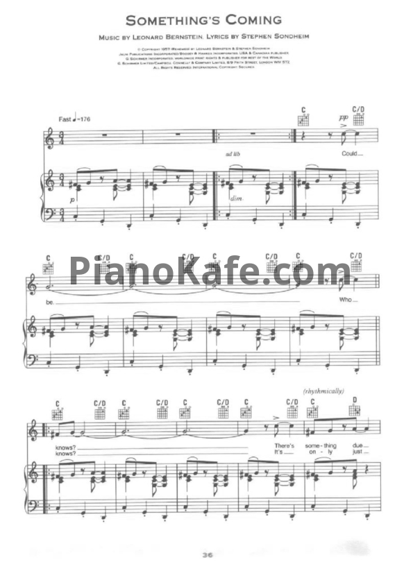 Ноты Barbara Streisand - Something's coming - PianoKafe.com