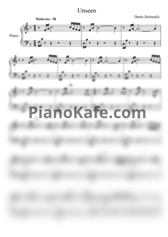 Ноты Denis Stelmakh - Unseen - PianoKafe.com