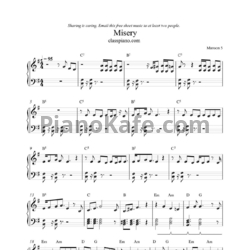 Ноты Maroon 5 - Misery - предпросмотр