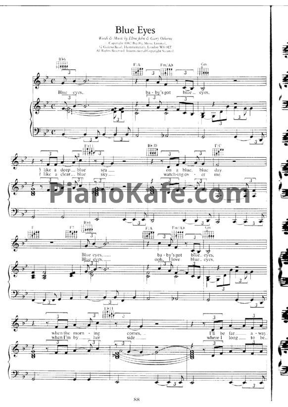 Ноты Elton John - Blue eyes - PianoKafe.com