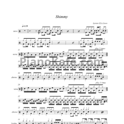 Ноты System of a Down - Shimmy - предпросмотр