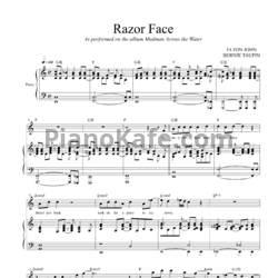 Ноты Elton John - Razor face - предпросмотр