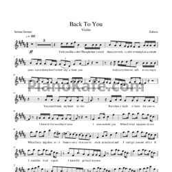Ноты Selena Gomez - Back to you (скрипка) - предпросмотр