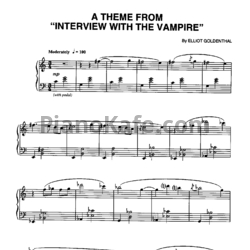 Ноты Elliot Goldenthal - A theme from "Interview With The Vampire"