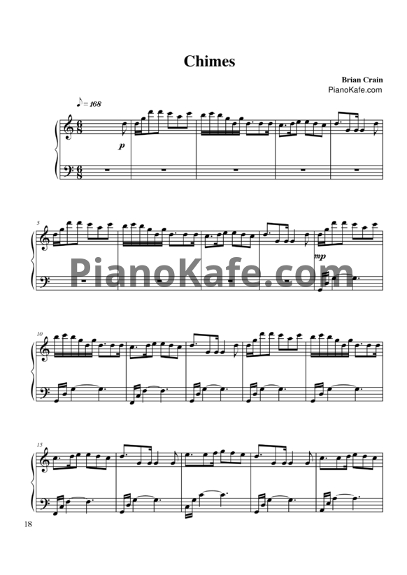 Ноты Brian Crain - Chimes - PianoKafe.com