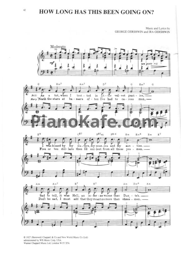 Ноты George Gershwin - How long has this been doing on? - PianoKafe.com