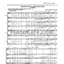 Ноты Альфред Шнитке - Концерт для смешанного хора на стихи Григора Нарекского - предпросмотр
