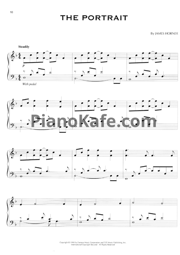 Ноты James Horner - The portrait - PianoKafe.com