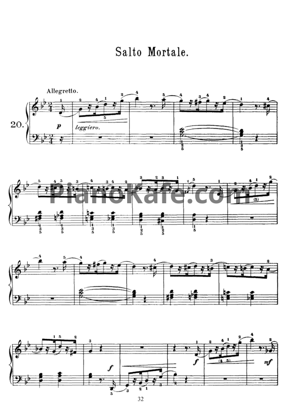 Ноты Корнелиус Гурлитт - Salto mortale (Op. 101, №20) - PianoKafe.com