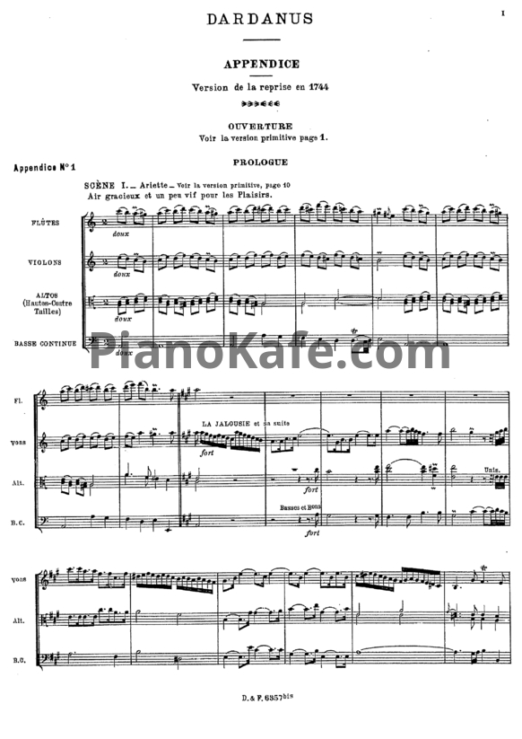 Ноты Жан-Филипп Рамо - Dardanus (Appendice) (Партитура) - PianoKafe.com