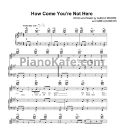 Ноты Pink - How come you're not here - предпросмотр