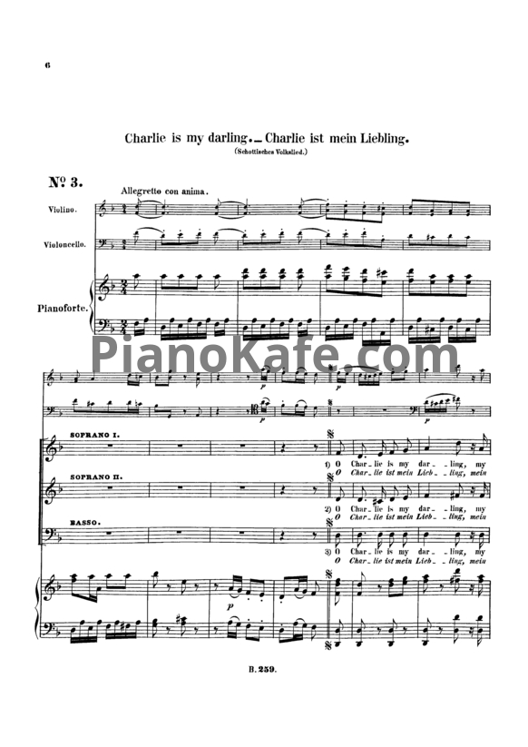 Ноты Л. В. Бетховен - "Charlie is my darling" № 3 из сборника "12 песен разных народов" (WOO 157/ 3) - PianoKafe.com