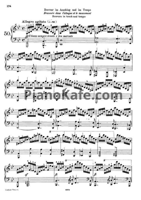 Ноты Карл Черни - Этюд №50 (Op. 740) - PianoKafe.com