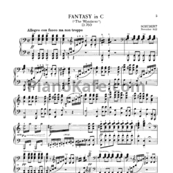 Ноты Франц Шуберт - Фантазия in C "The Wanderer" (Op. 103) - предпросмотр