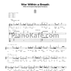 Ноты Rage Against the Machine - War within a breath - предпросмотр