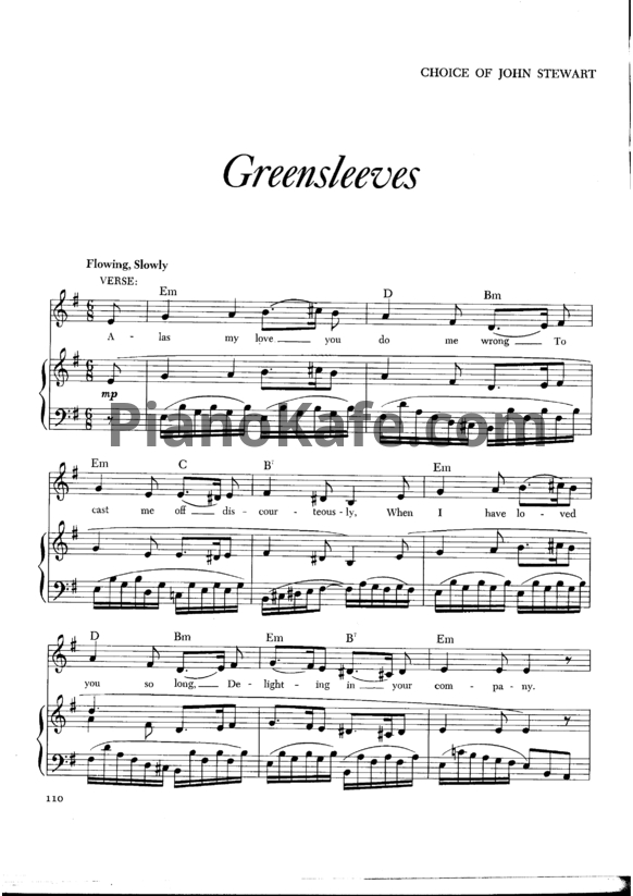 Ноты John Stewart - Greensleeves - PianoKafe.com