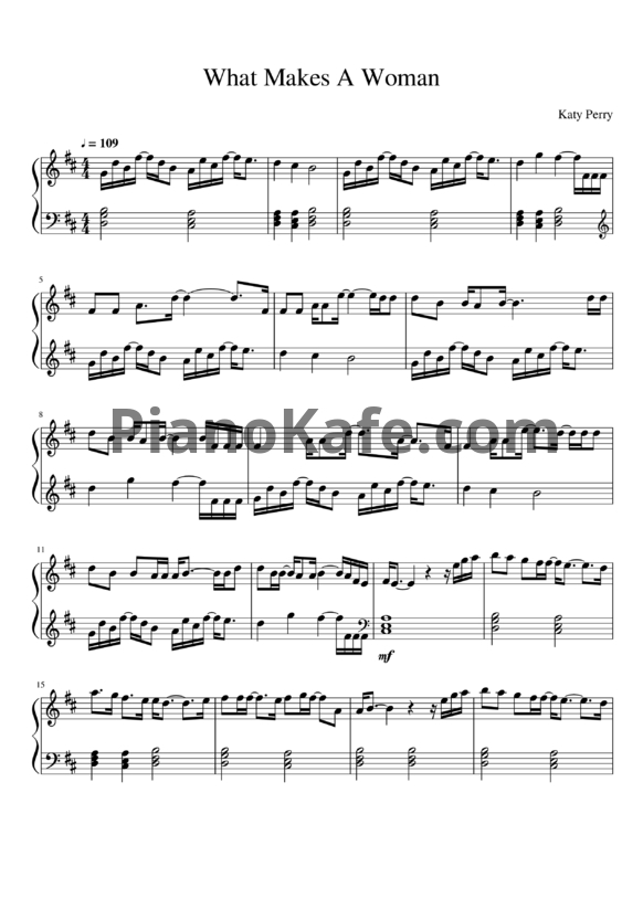 Ноты Katy Perry - What makes a woman - PianoKafe.com