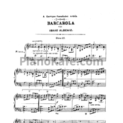 Ноты Isaak Albeniz - Barcarolaю Op. 23