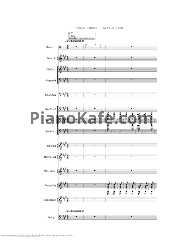 Ноты Annie Lennox - Little bird (Партитура) - PianoKafe.com