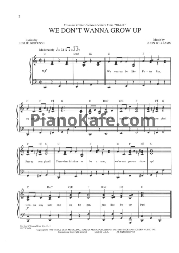 Ноты John Williams - Hook (Книга нот) - PianoKafe.com
