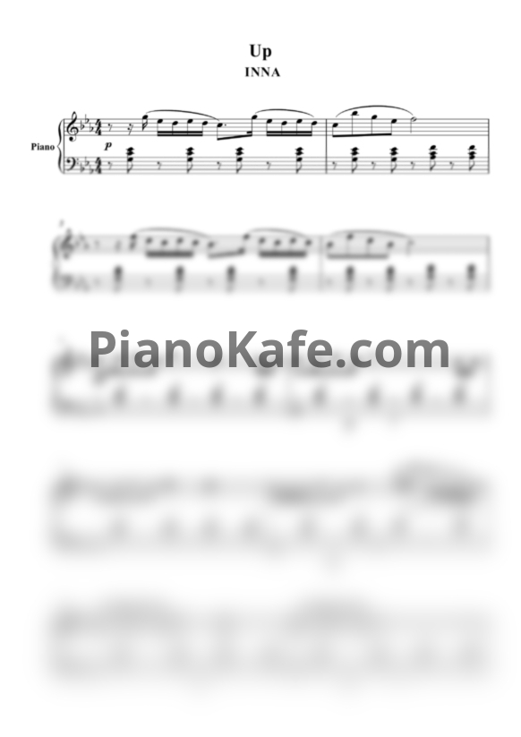 Ноты Inna - Up (Версия 2) - PianoKafe.com